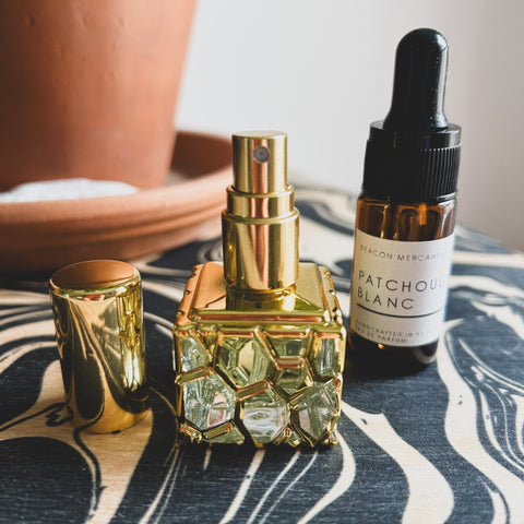 Caged Glass Travel Perfume Atomizer + Perfume Refill