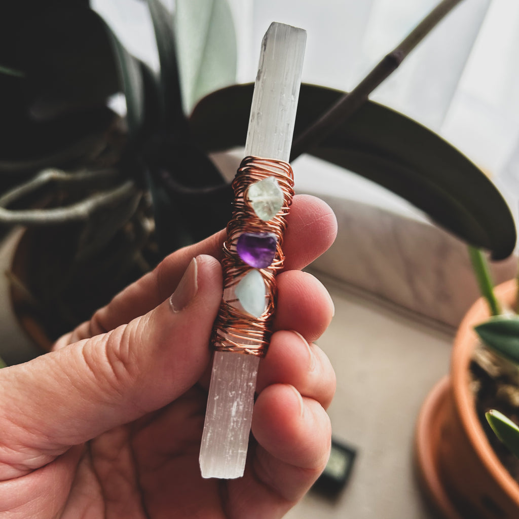 Good Vibes Handmade Selenite, Copper & Crystal Wands ✨