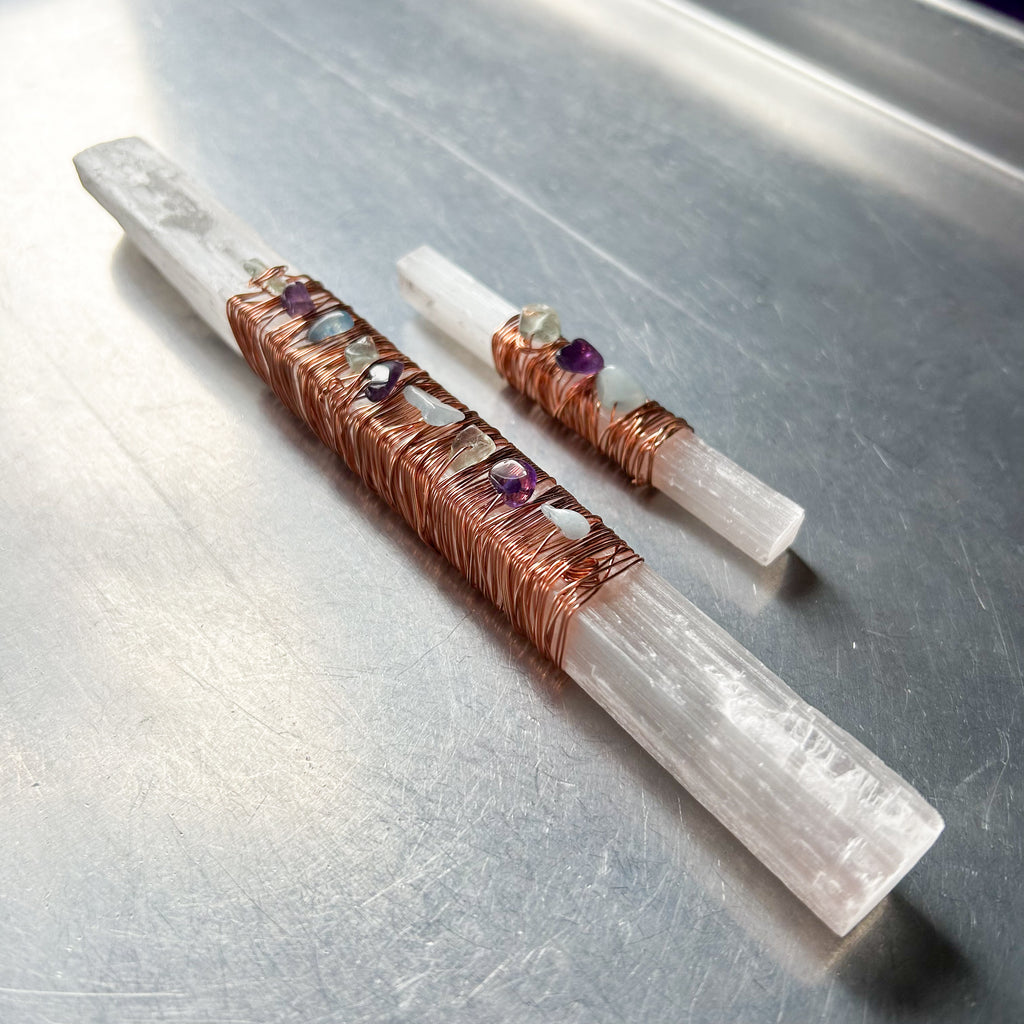 Good Vibes Handmade Selenite, Copper & Crystal Wands ✨