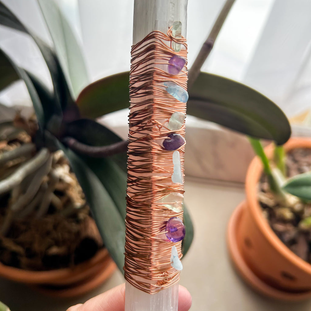 Good Vibes Handmade Selenite, Copper & Crystal Wands ✨