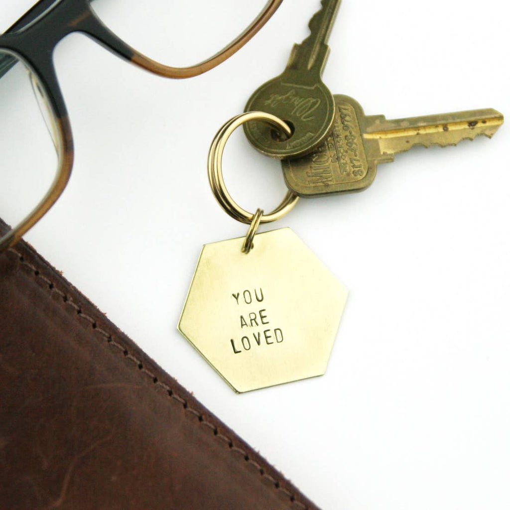 Peachtree Lane // Hand Stamped Brass Statement Keychain