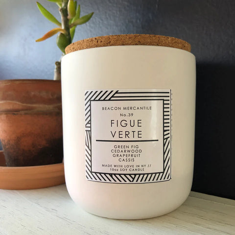 Biggie Ceramic Candle // Cream, Black