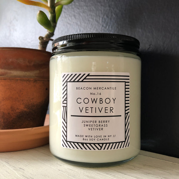 No.16 Cowboy Vetiver // Recycled Glass Candle