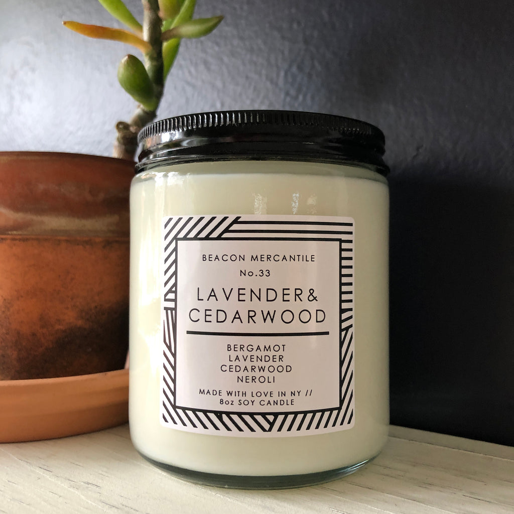 No.33 Lavender & Cedarwood // Recycled Glass Candle