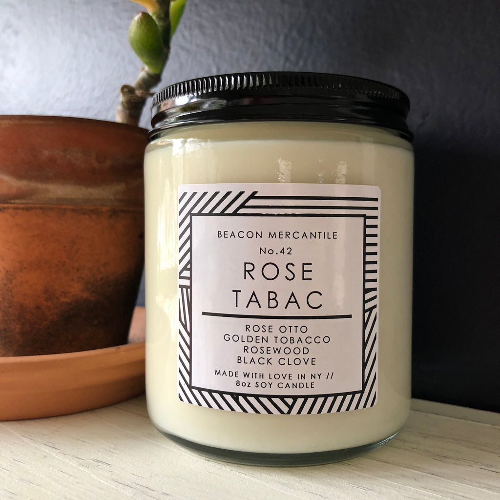 No.42 Rose Tabac // Recycled Glass Candle