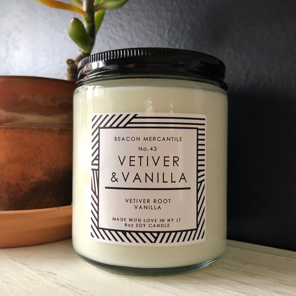 No.43 Vetiver & Vanilla // Recycled Glass Candle