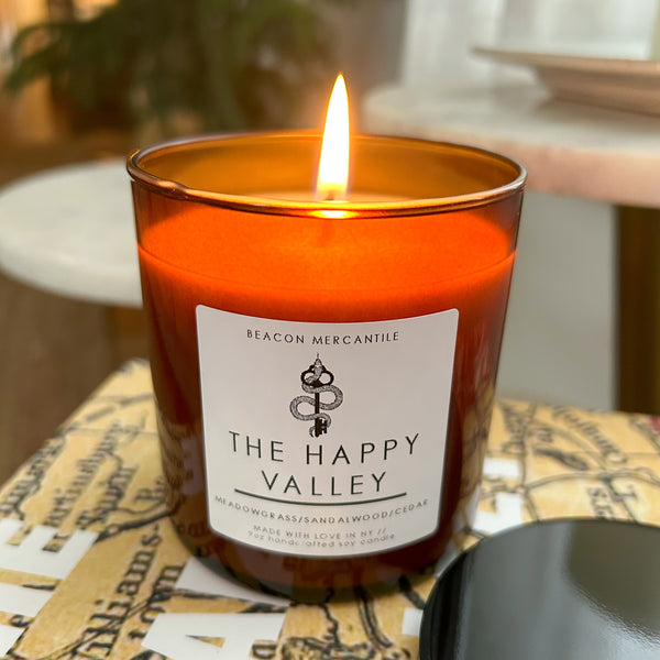 The Happy Valley // Amber Blown Glass Candle